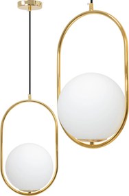 Plafondlamp Hangende Glazen Bol Wit Goud APP473-1CP