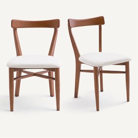 Set van 2 stoelen van eikenhout en linnen, Bree