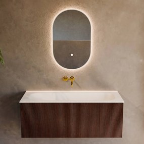 Mondiaz Kurve 110cm badmeubel ruby met 1 lade en wastafel big medium midden zonder kraangat