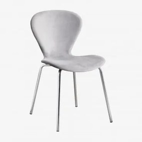 Stapelfauteuil In Fluweel Uit Grijs – Koel & Grijs – Chroom - Sklum