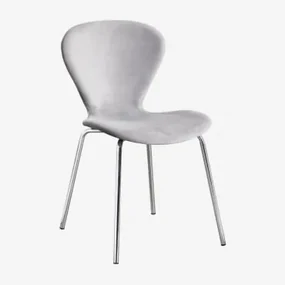 Stapelfauteuil In Fluweel Uit Grijs – Koel & Grijs – Chroom - Sklum