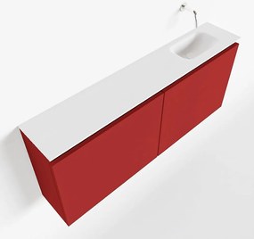 Mondiaz Ture 120cm toiletmeubel fire met wastafel talc rechts geen kraangat