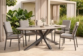 42% korting | Dining Tuintafel ovaal ellipse 220 x 115 cm Grijs Matara