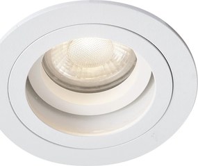 Set van 6 moderne inbouwspots wit draai- en kantelbaar IP44 - Chuck