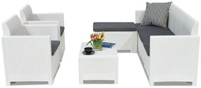 Technorattan loungemeubelset Nebraska Relax Corner 6 wit Bica