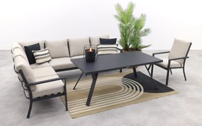 Sergio lounge dining set met stoel - Carbon/Desert - 3-delig links