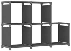 vidaXL Kast met 5 vakken 103x30x72,5 cm stof grijs