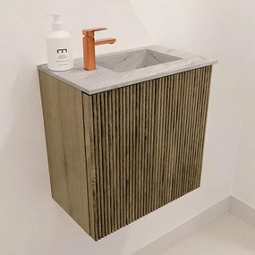 Mondiaz Joya DLux 40cm toiletmeubel dusk met wastafel faye rechts 1 kraangat glace
