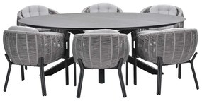 Garden Impressions Padula tuinset 7-delig - Scot tuintafel Napoli sand 230x115 cm