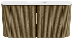 Mondiaz Joya 85cm toiletmeubel ronding links/rechts dusk met wastafel faye midden 1 kraangat talc