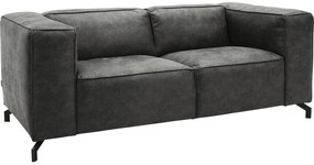 Goossens Bank Calvin grijs, micro leer, 2-zits, modern design