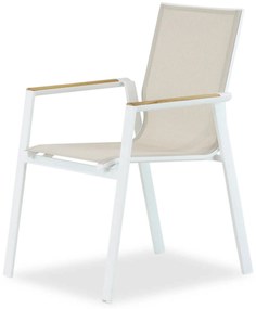 Tuinset 6 personen 240 cm Aluminium/textileen Wit Lifestyle Garden Furniture Fiora/Glasgow