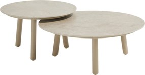 Salute ronde lounge tuintafels set van 2 ceramic sabbia panna latte Taste 4SO