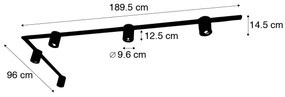 Modern 1-fase railsysteem met 5 Spot / Opbouwspot / Plafondspots wit - Rondoo Up Modern GU10 Binnenverlichting Lamp