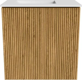 Mondiaz Joya 40cm toiletmeubel oak met wastafel faye links 1 kraangat talc