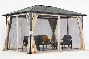 Modern tuinhuisje Santiago Premium 3x3,6m Tuinpunt beige