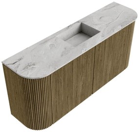 Mondiaz Joya DLux 95cm toiletmeubel ronding links/rechts dusk met wastafel faye midden 1 kraangat glace