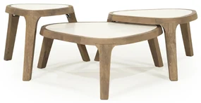 Eleonora Fred Bijzettafel Hout Met Marmer - 45 X 38cm.