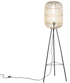 Smart Landelijke vloerlamp rotan incl. WiFi A60 - Manila Landelijk E27 rond Binnenverlichting Lamp