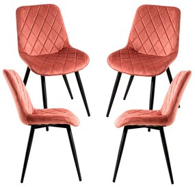 Set 4 Min Fluwelen Stoelen