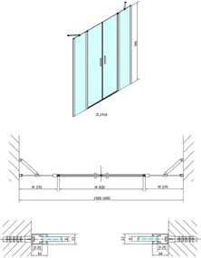 Polysan Zoom Line pendeldeur 160cm chroom