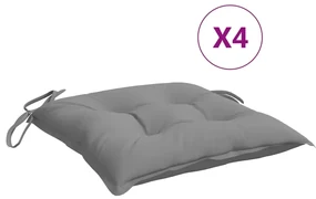 vidaXL Stoelkussens 4 st 50x50x7 cm stof grijs