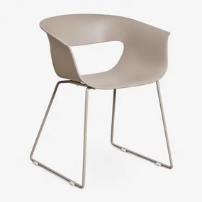 Set Van 4 Tuinstoelen Met Armleuningen Van Polypropyleen En Staal Alanys Moka Bruin - Sklum
