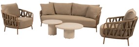 Hampton Biarritz stoel bank loungeset 5 delig amber 4 Seasons Outdoor