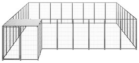 vidaXL Hondenkennel 20,57 m² staal zwart