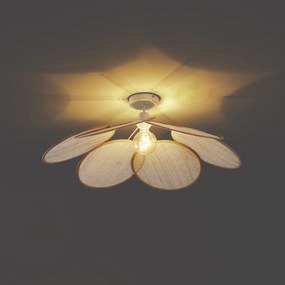 Japandi plafondlamp crème met linnen kap - Aisha