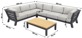 4SO Meteoro/Capitol hoekbank loungeset - 5-delig
