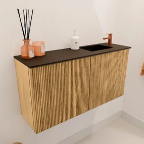 Mondiaz Joya 80cm toiletmeubel oak met wastafel faye rechts 1 kraangat urban