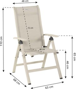 Hartman Alice Comfort Recliner Alu Loft-beige Aluminium Zand/Beige
