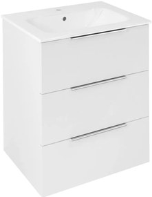 Sapho Cirasa wastafel onderkast 59x46x75cm met 3 lades wit glans