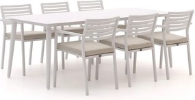 Diningset Bellagio | 6 personen aluminium | Tuinset stapelbaar | 7-delig | Kees Smit Tuinmeubelen