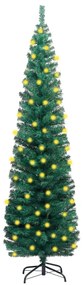 vidaXL Kunstkerstboom met LED's en standaard smal 240 cm PVC groen