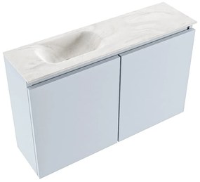 Mondiaz Ture DLux toiletmeubel 80cm clay met wastafel ostra links met kraangat