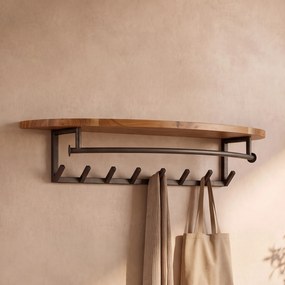Afgeronde Kapstok Met Houten Plank