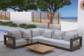 4 Seasons Outdoor Metropolitan loungeset links * SALE * Loungeset   houtkleur weerbestendig