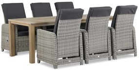 Tuinset 6 personen 220 cm Wicker Grijs Garden Collections Bello/Bristol