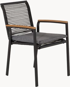 Stapelbare tuinstoelen Dallas met armleuning, 2-delig