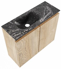 Mondiaz Ture DLux toiletmeubel 60cm washed oak met wastafel lava links zonder kraangat