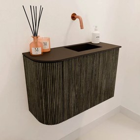 Mondiaz Joya 60cm toiletmeubel ronding links shadow met wastafel faye rechts zonder kraangat urban