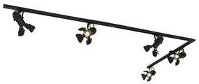 Modern railsysteem met 5 spots zwart 1-fase  - Iconic Movie