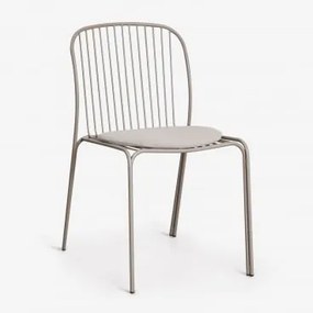 Anerina Tuinstoel Van Staal Moka Bruin & Licht Taupe Grijs - Sklum