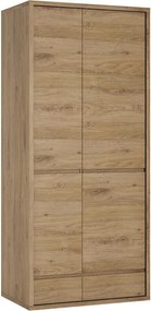 Kledingkast Ophdeli 104, Eiken, Grijs, 197x86x58cm, 140 kg, Kledingkast deuren: Met scharnieren