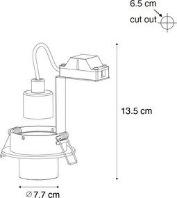 Moderne inbouwspot gunmetal GU10 35mm rond kantelbaar - Installa