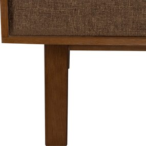 Walnoot Wandkast Met Stoffen Deuren - 80x40x120cm.