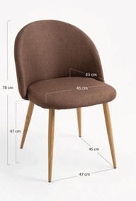 Set 4 Vint Stoffen Stoelen