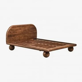 Bicheno Mangohouten Bed Donker Handvat Hout & 160 X 200 Cm & Zonder Matras - Sklum